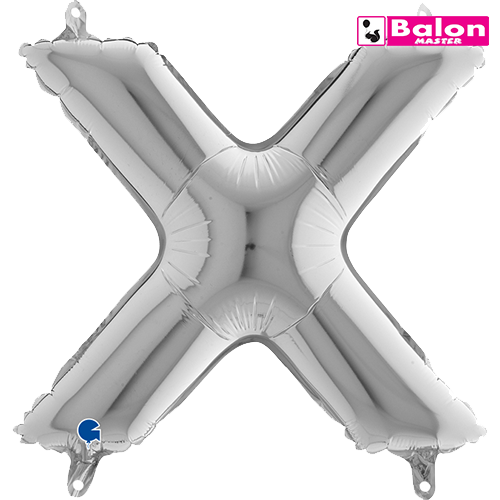 Srebrno slovo X 14in