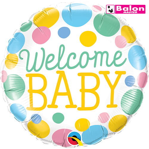 Welcome baby dots 18in