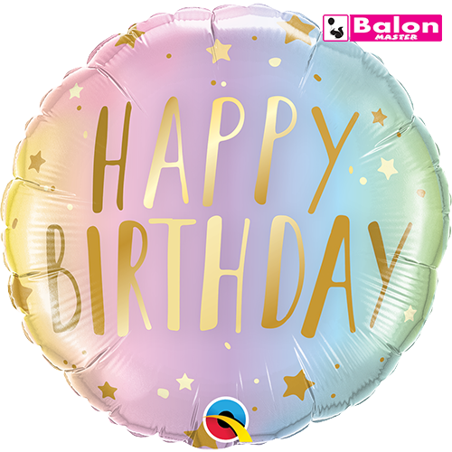 Birthday pastel ombre and stars 18in