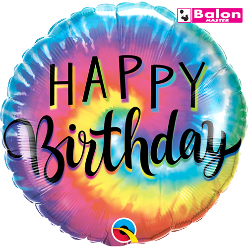 Birthday tie dye swirls 18in
