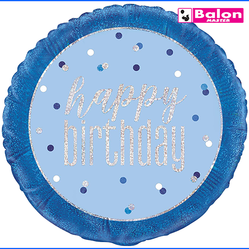 Blue happy birthday 18in
