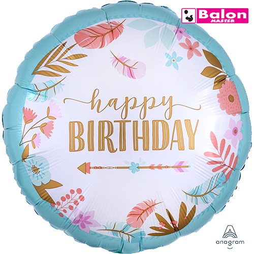 Boho birthday girl 18in