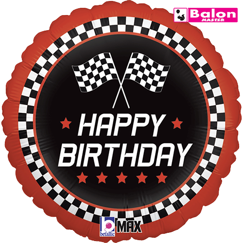 Checkered flag birthday 18in