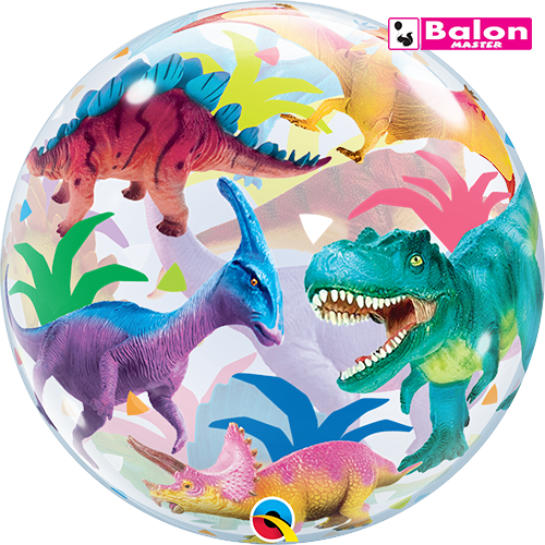 Colorful dinosaurs bubble 22in