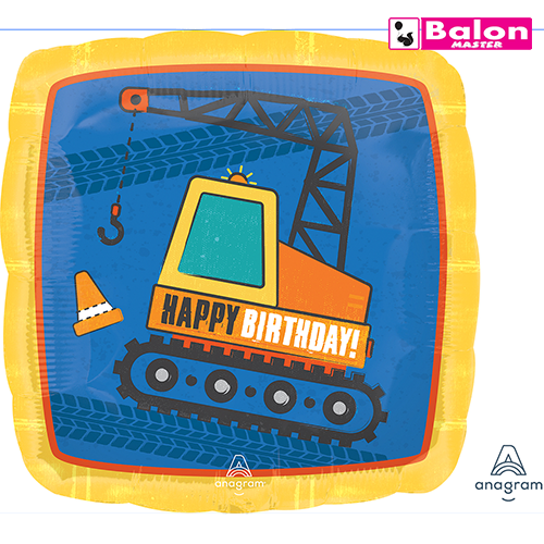 Construction happy birthday 18in