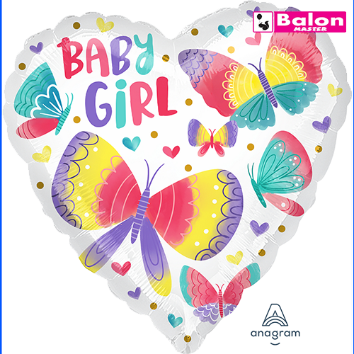 Baby girl watercolor butterflies 18in