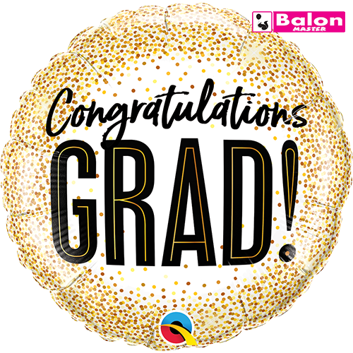 Grad gold glitter dots 18in