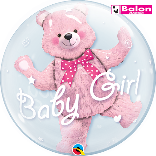 Baby pink bear double bubble 24in