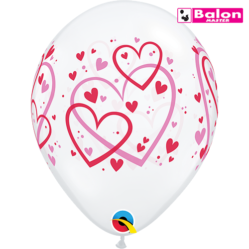 Gumeni red and pink pattern hearts 11in
