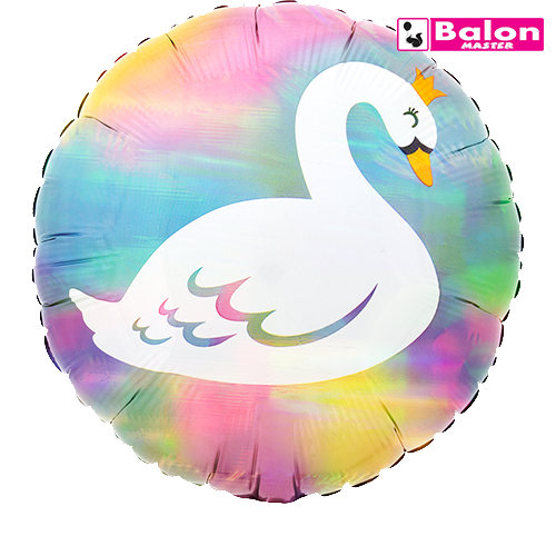 Iridescent pastel swan 18in