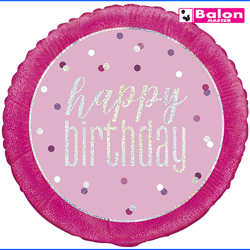 Pink happy birthday 18in