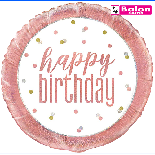 Rose gold happy birthday 18in